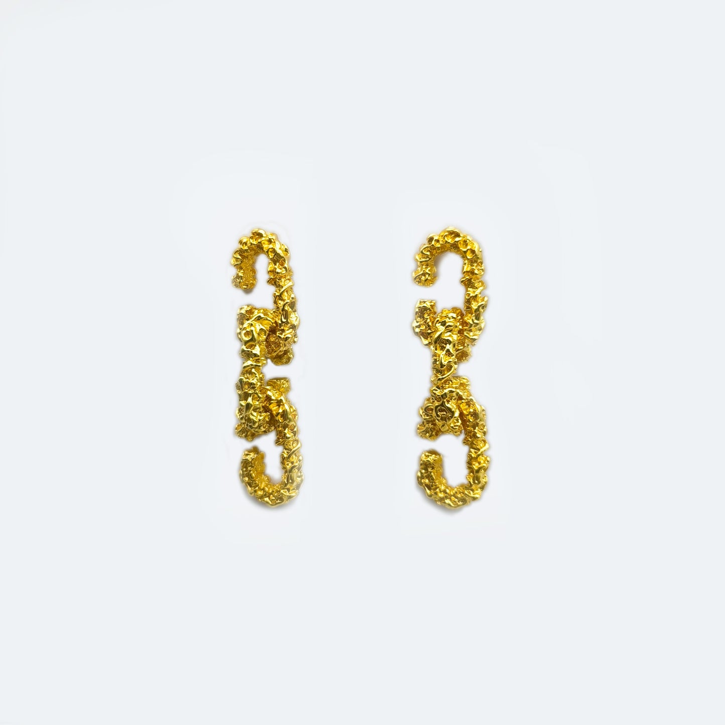 Fashion gold plated chain link earrings