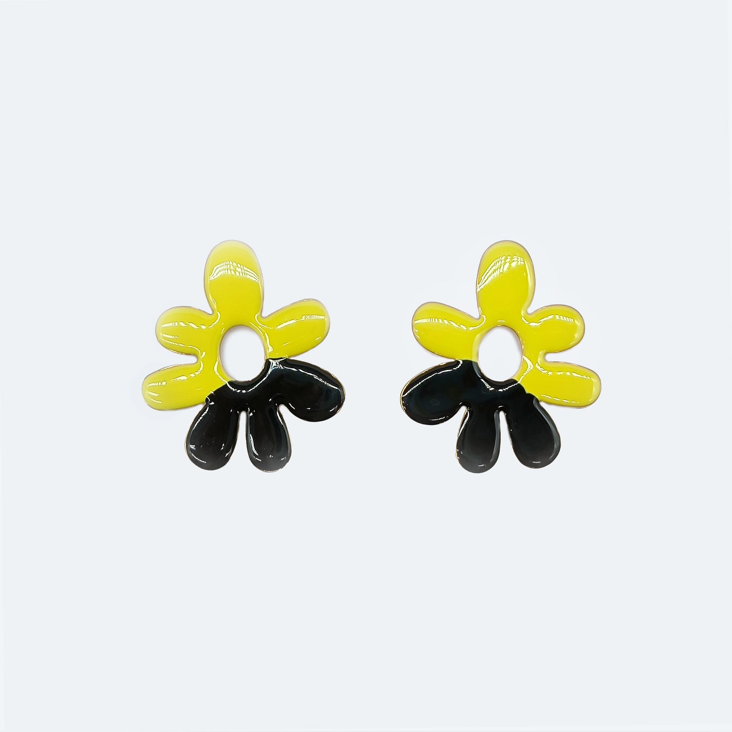 Enamel flower earring studs