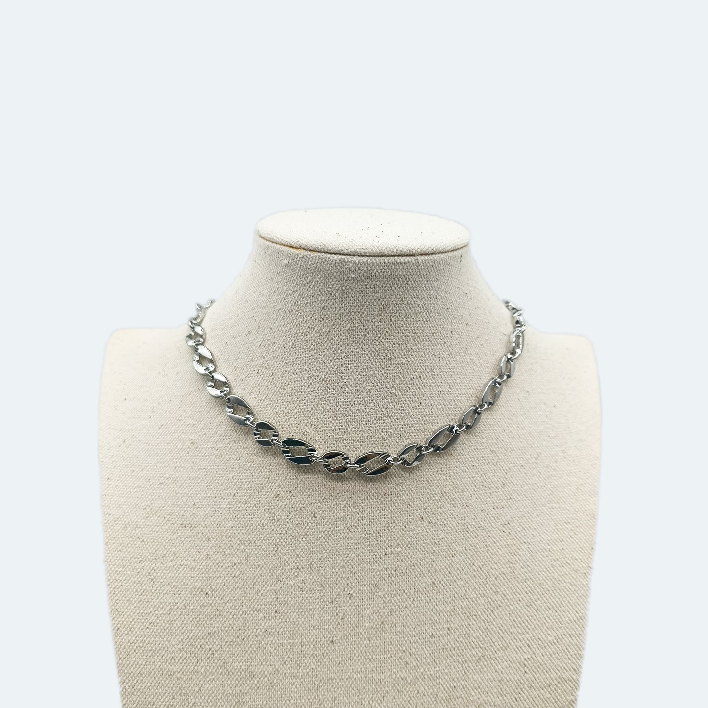 Silver link chain necklace