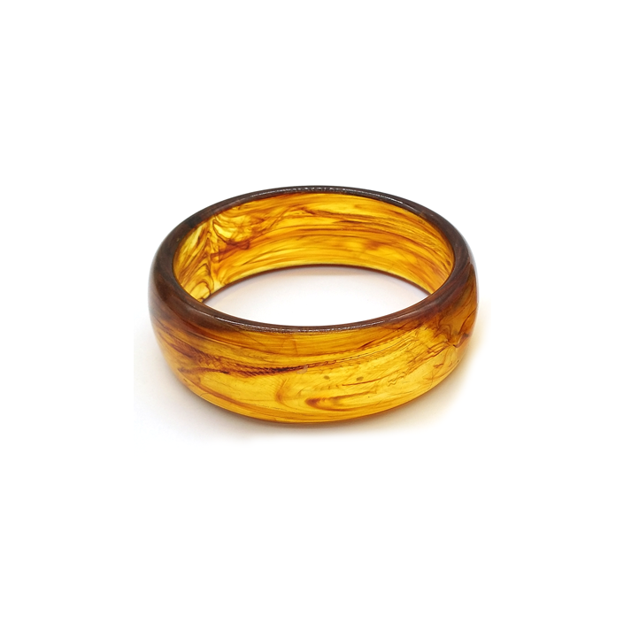 Amber - colored Marbled Resin Bracelet