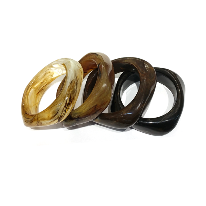 Brown - Black Resin Bracelet Set