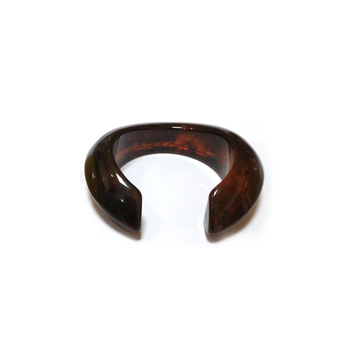 Brown Marbled Resin Cuff Bracelet