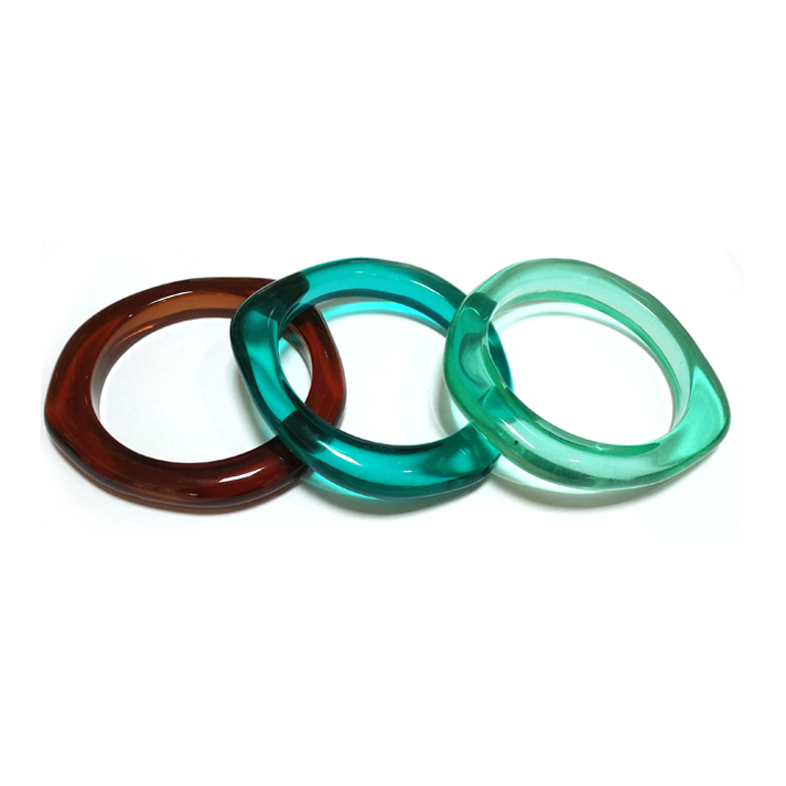 Translucent Irregular - shaped Resin Bracelet Set
