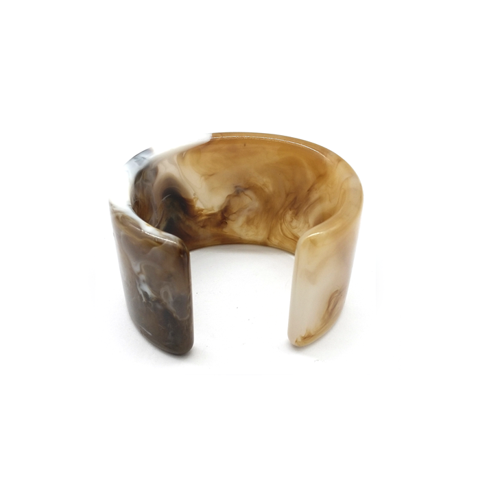 Brown and White Marbled Wide Cuff
