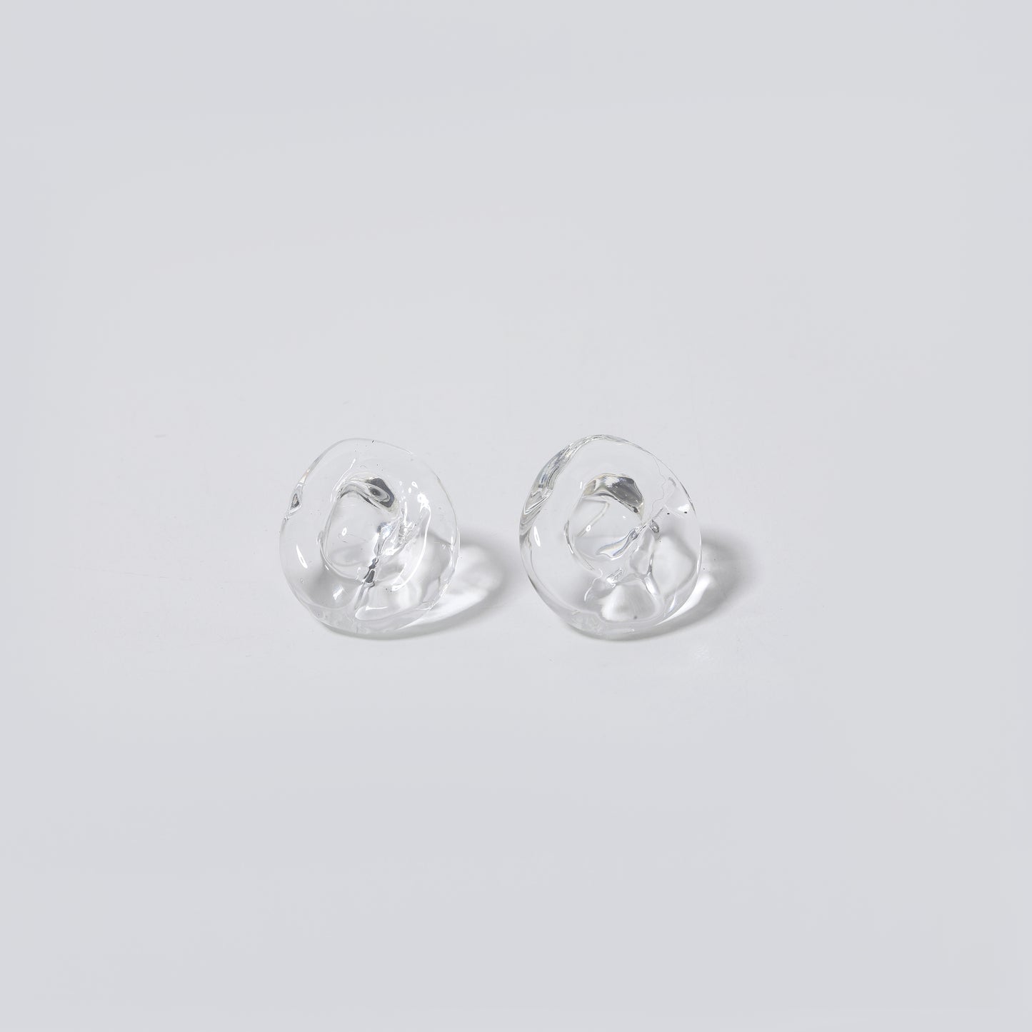 Clear Twisted Bud Stud Earrings
