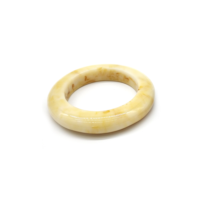 Cream - colored Marbled Resin Bracelet