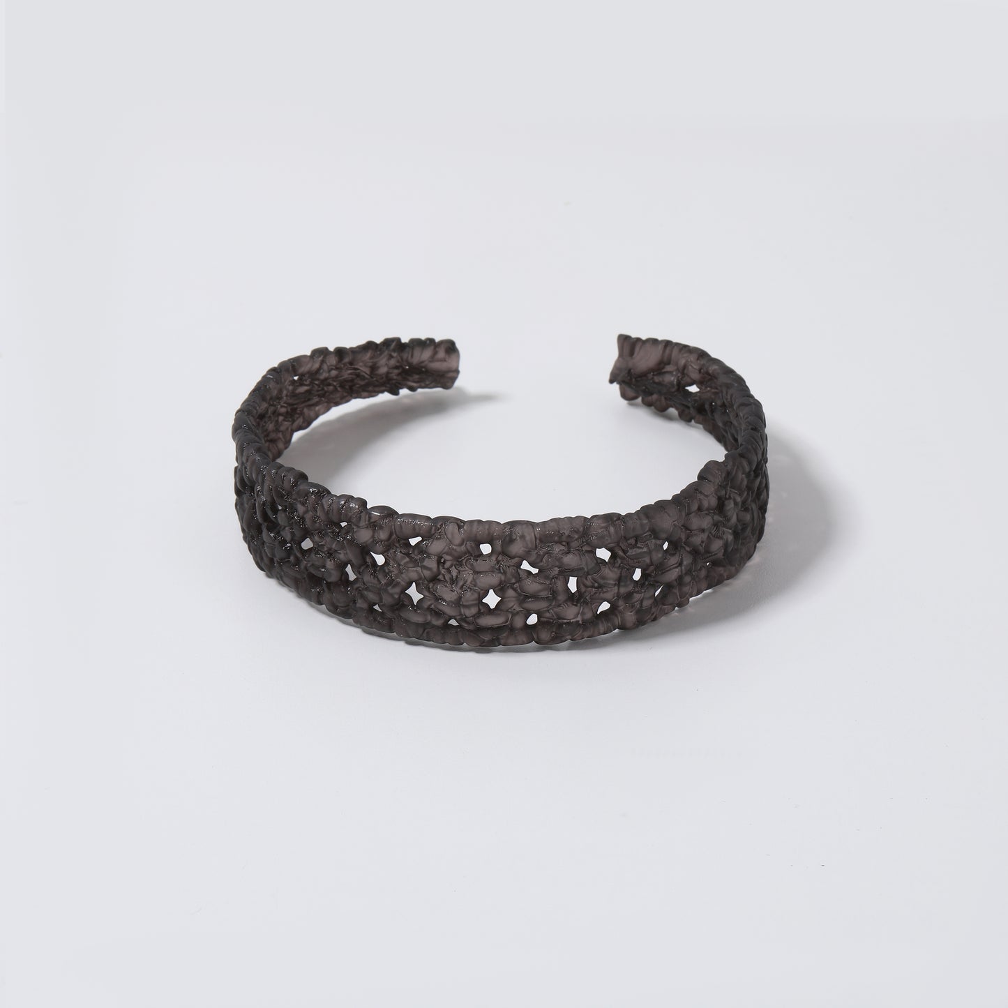 Dark Gray Translucent Resin Woven Slim Choker