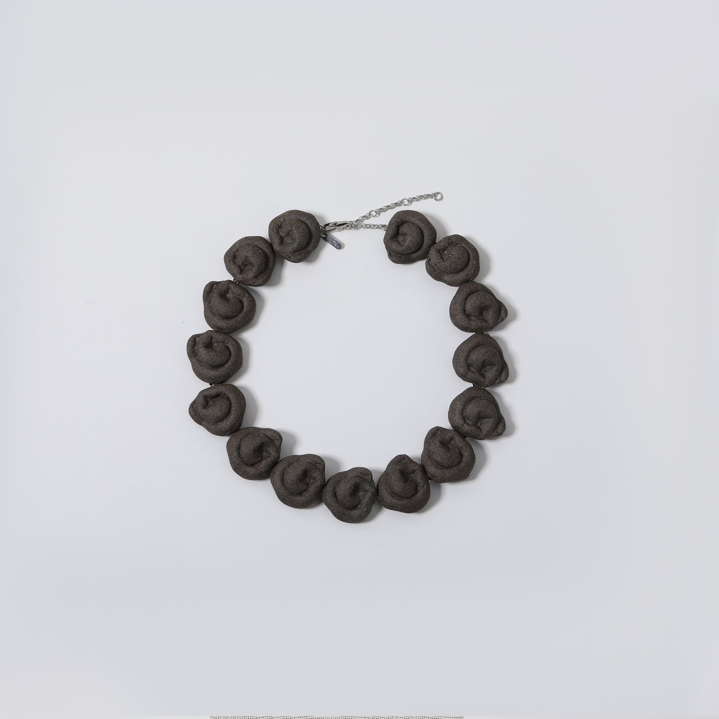 Dark Gray Twisted Bud Beaded Choker