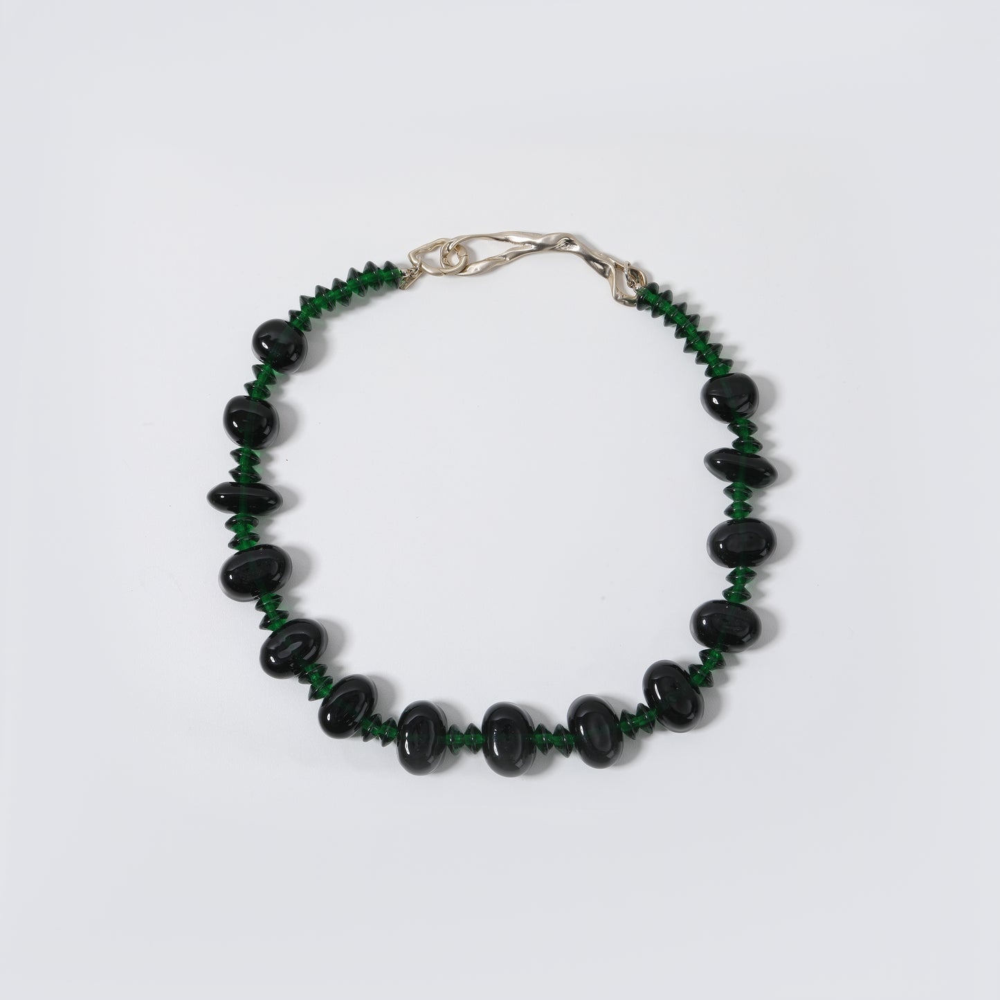 Dark Green Glass Beaded Choker