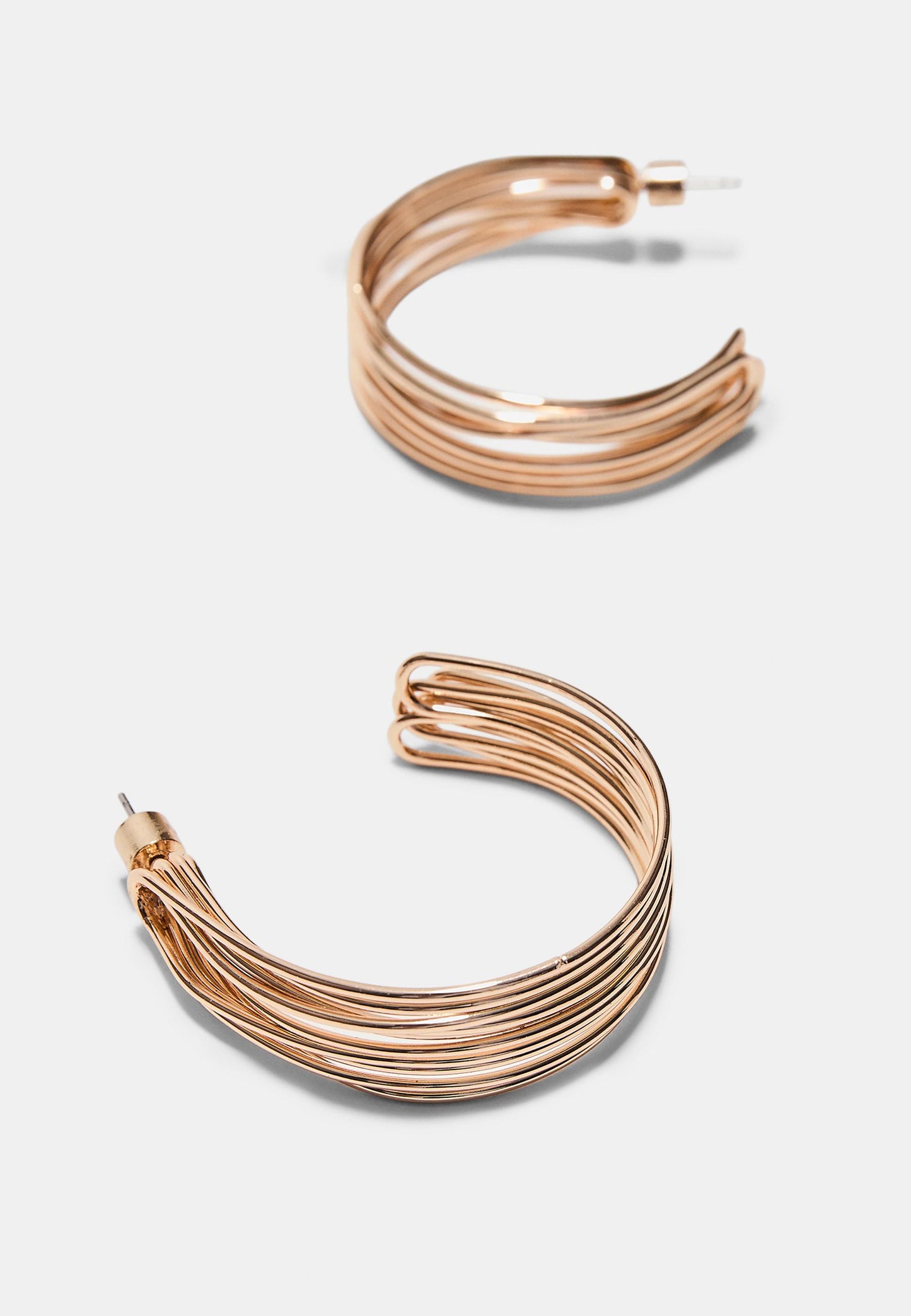 Gold Multi-Wire C-Hoop Earrings