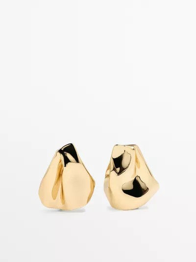 Gold Sculptural Abstract Stud Earrings