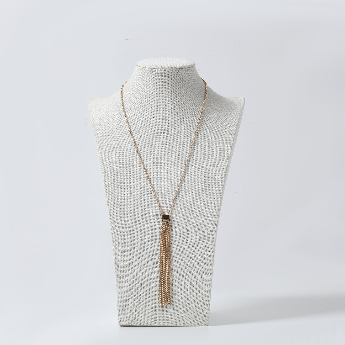 Gold Thin Chain & Tassel Pendant Y-Necklace