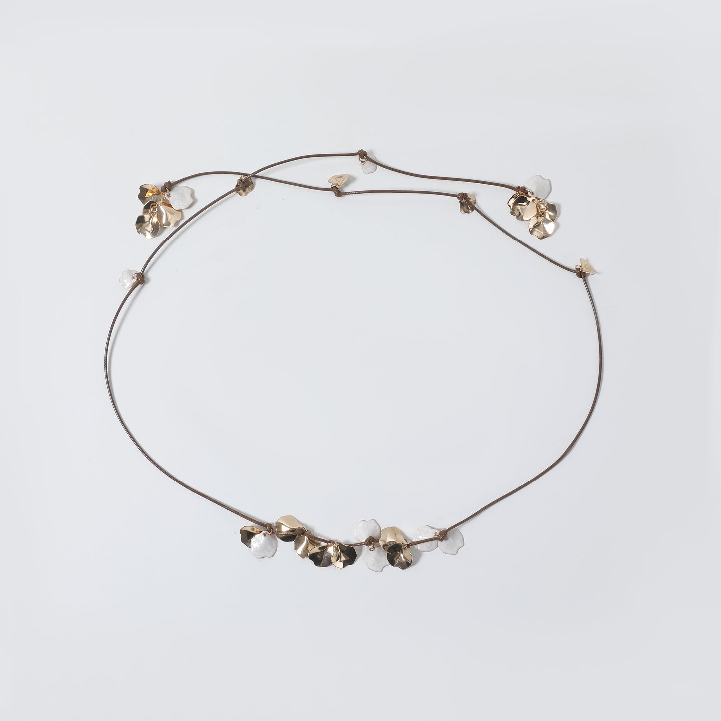 Gold & Shell Disc Layered Cord Belt