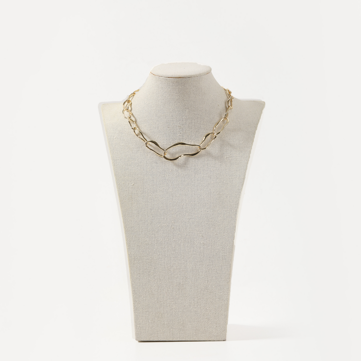 Gold irregular link chain necklace