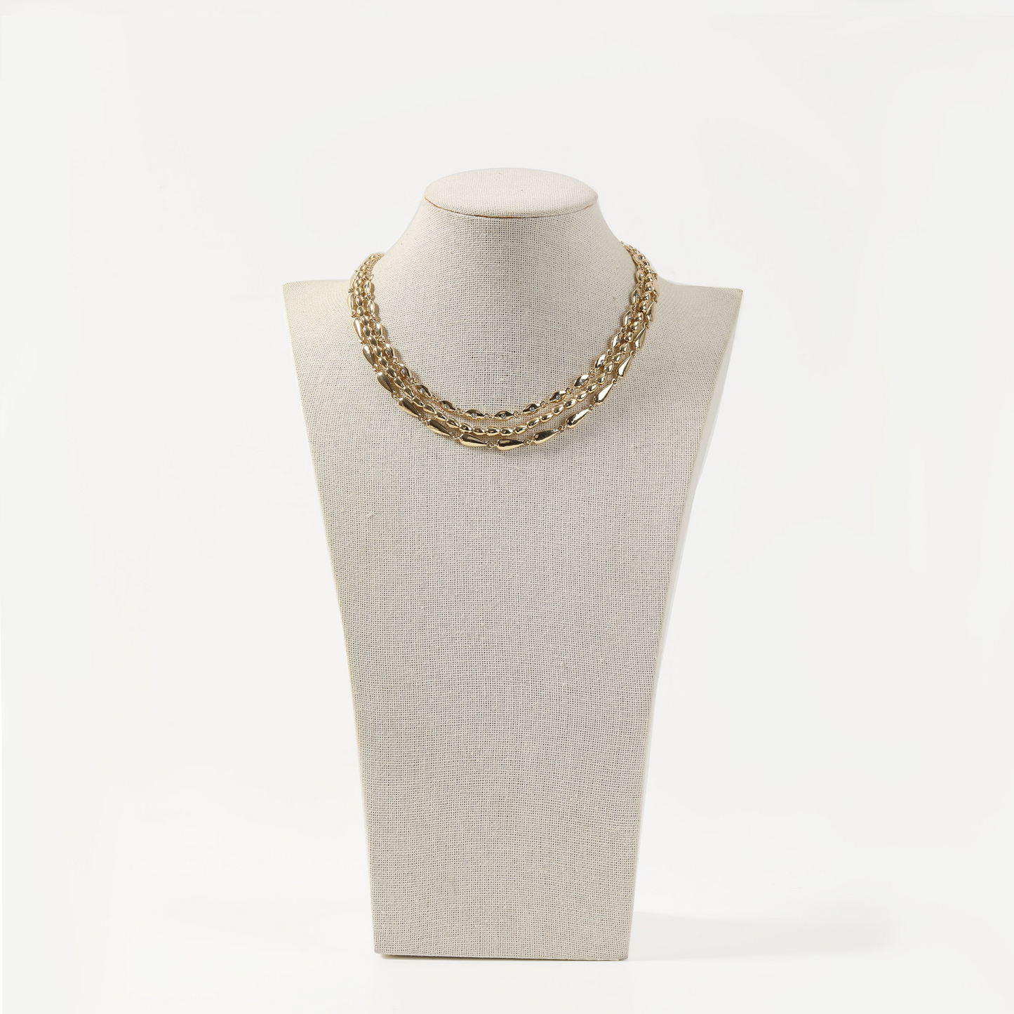 Gold layered chunky chain necklace
