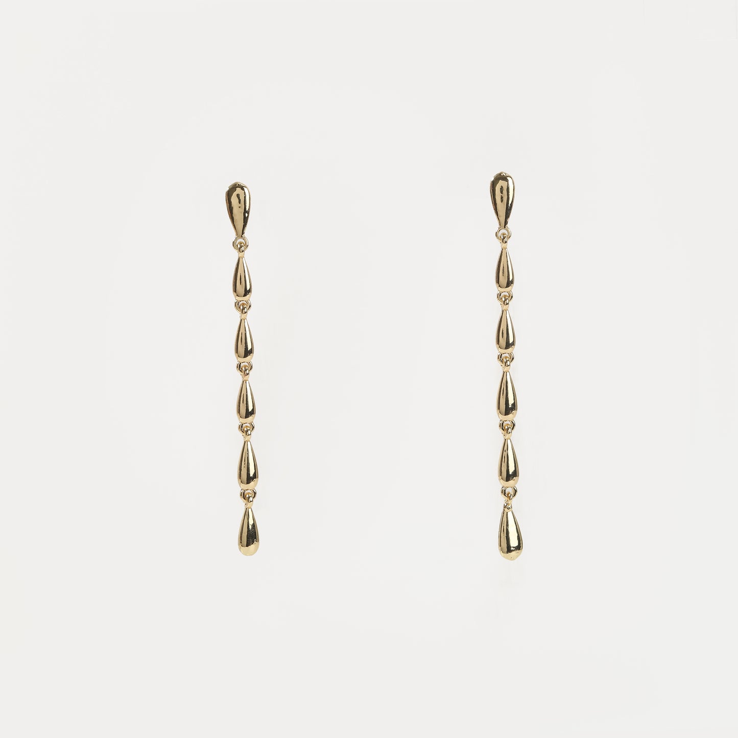Gold linear teardrop drop earring