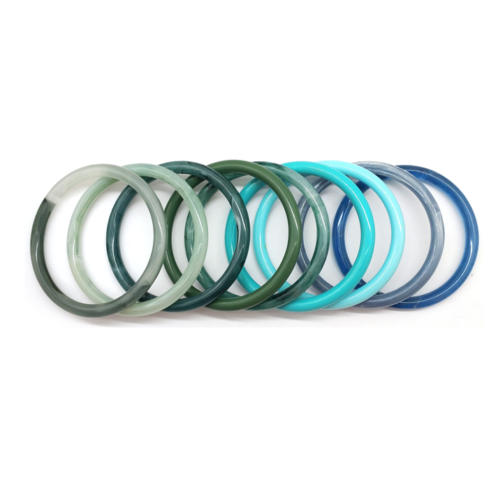 Green and Blue - toned Resin Bracelet Set
