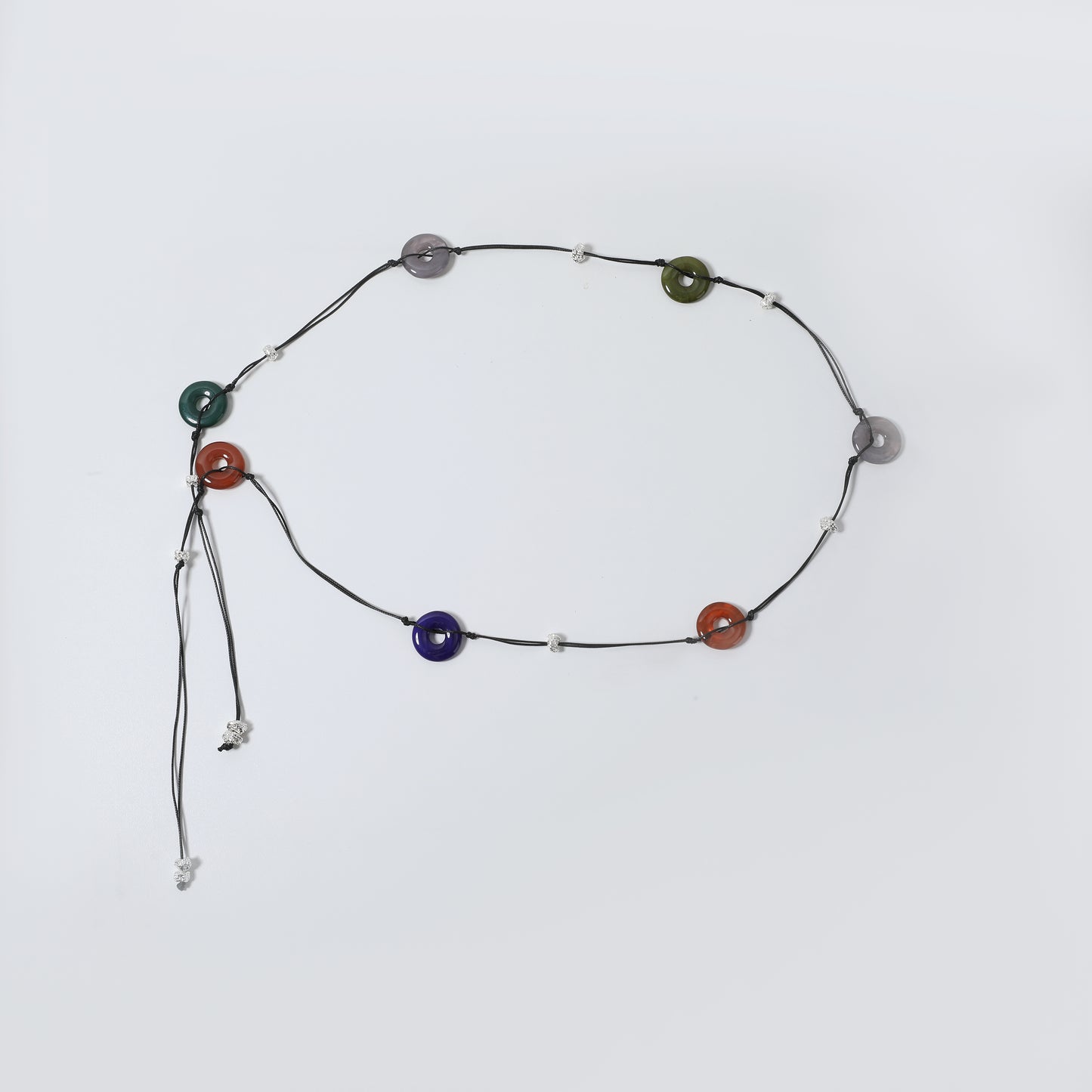 Multi-Color Donut Stone Cord Belt