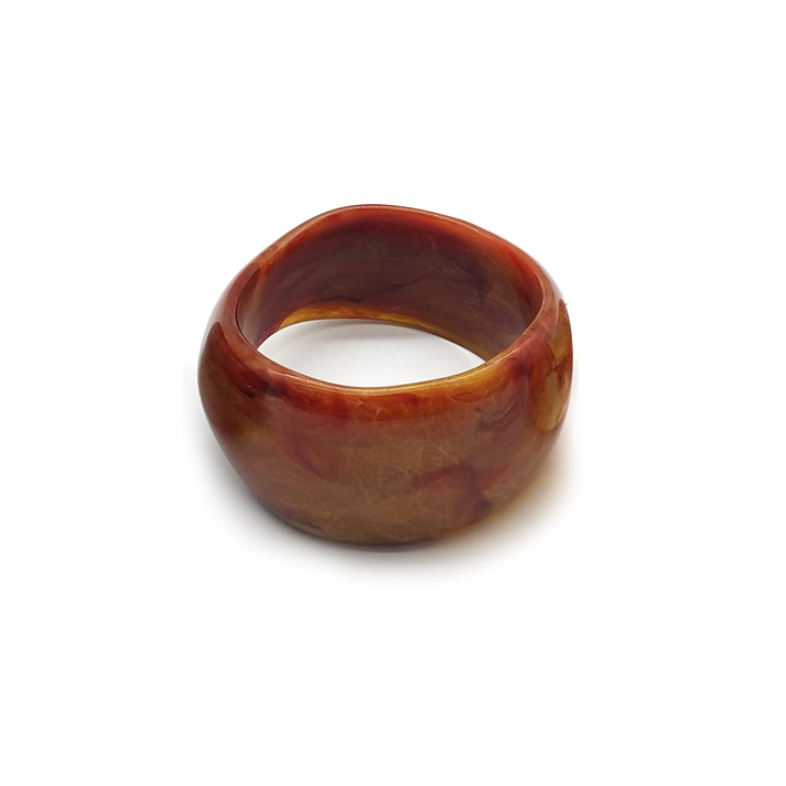 Orange - red Marbled Resin Bracelet