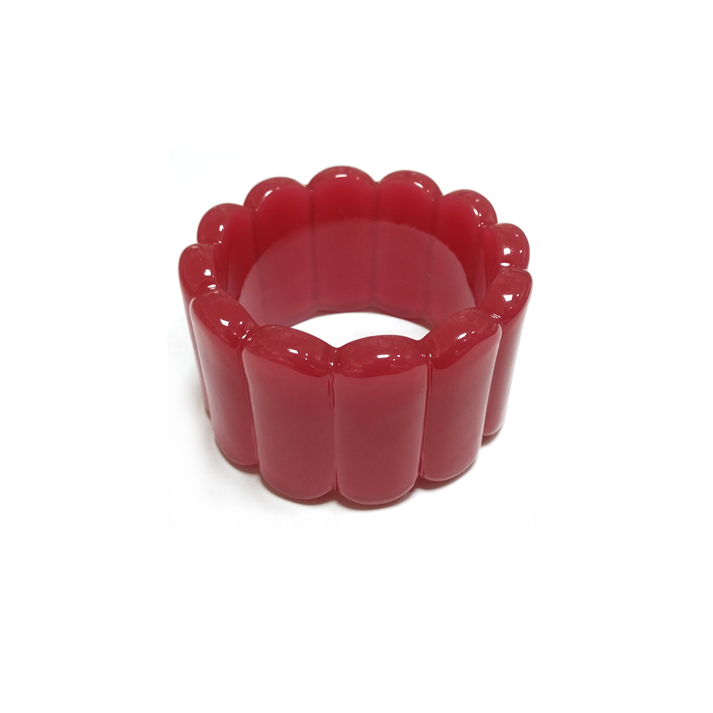 Red Scalloped Resin Bracelet