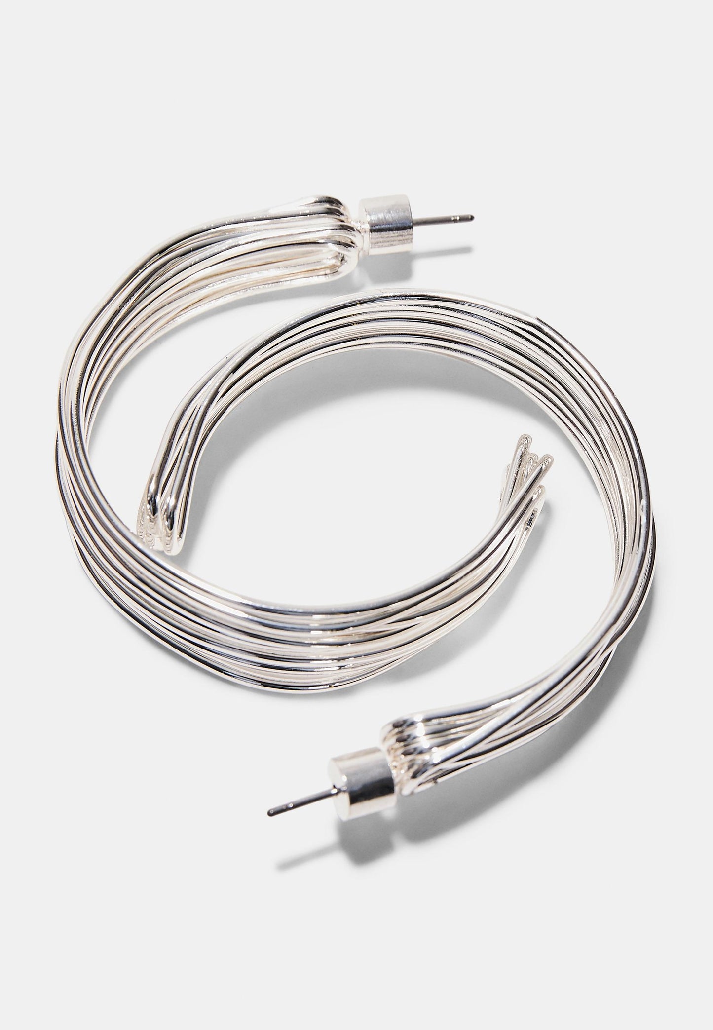 Silver Multi-Wire C-Hoop Earrings