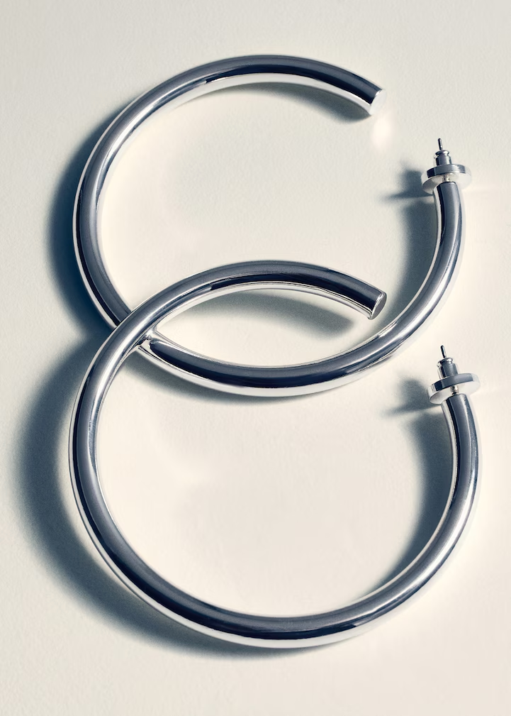 Silver Oversized Open Hoop Earrings