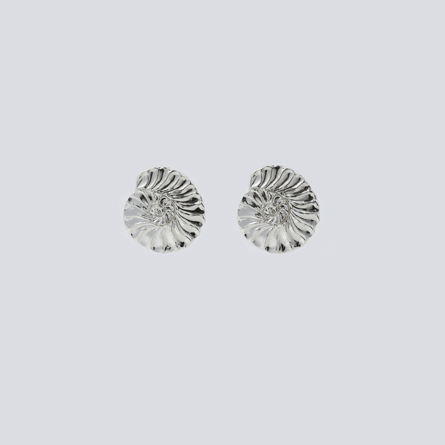Silver Swirl Textured Stud Earrings