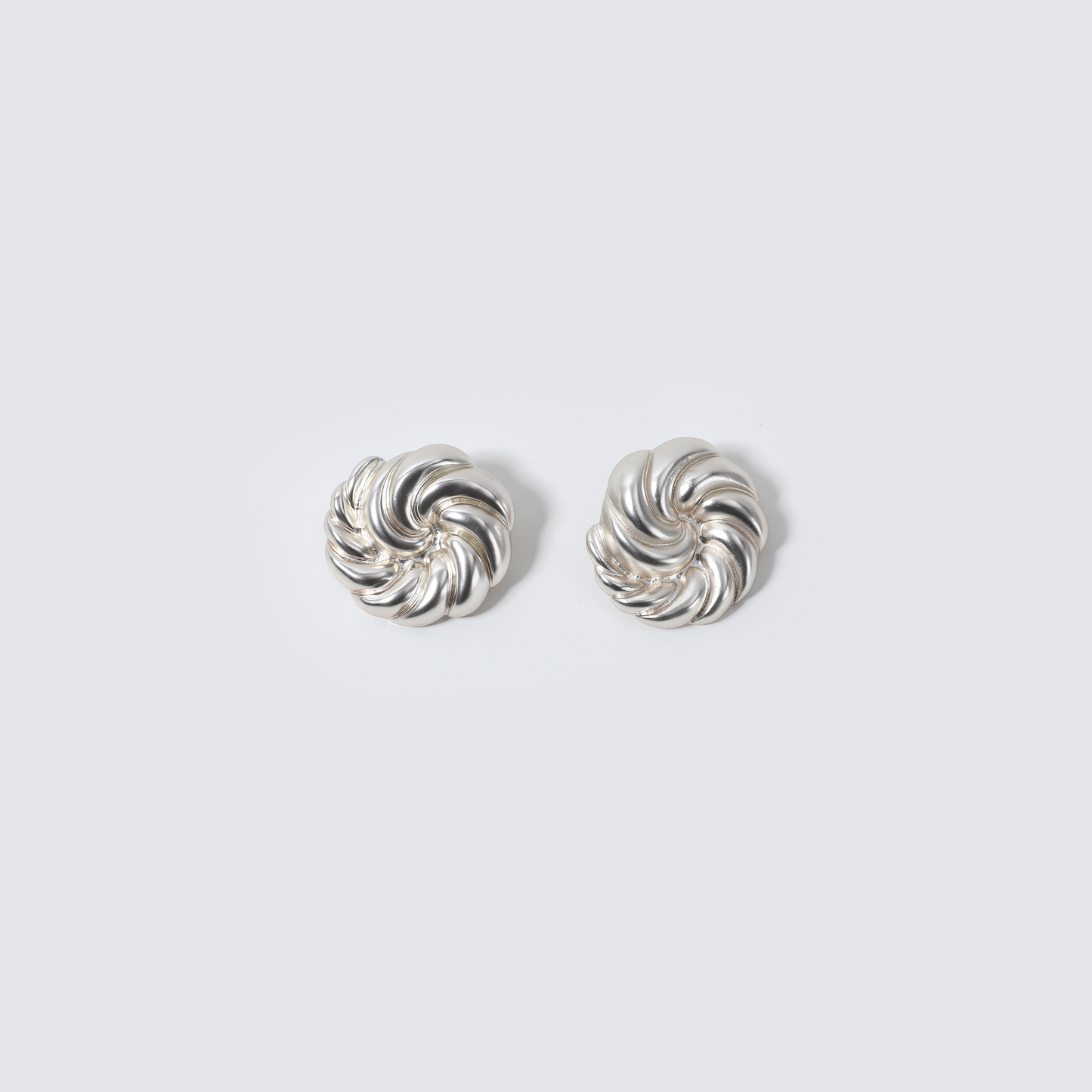 Silver Swirl Textured Stud Earrings