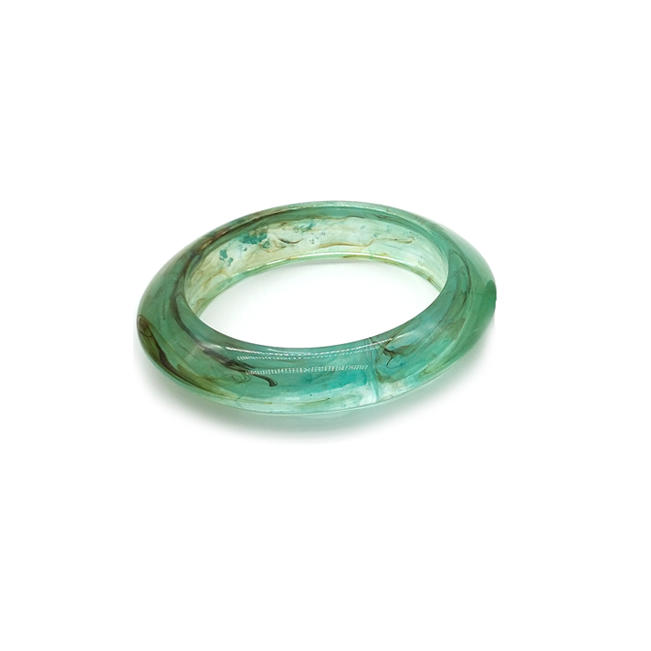 Teal Marbled Resin Bracelet