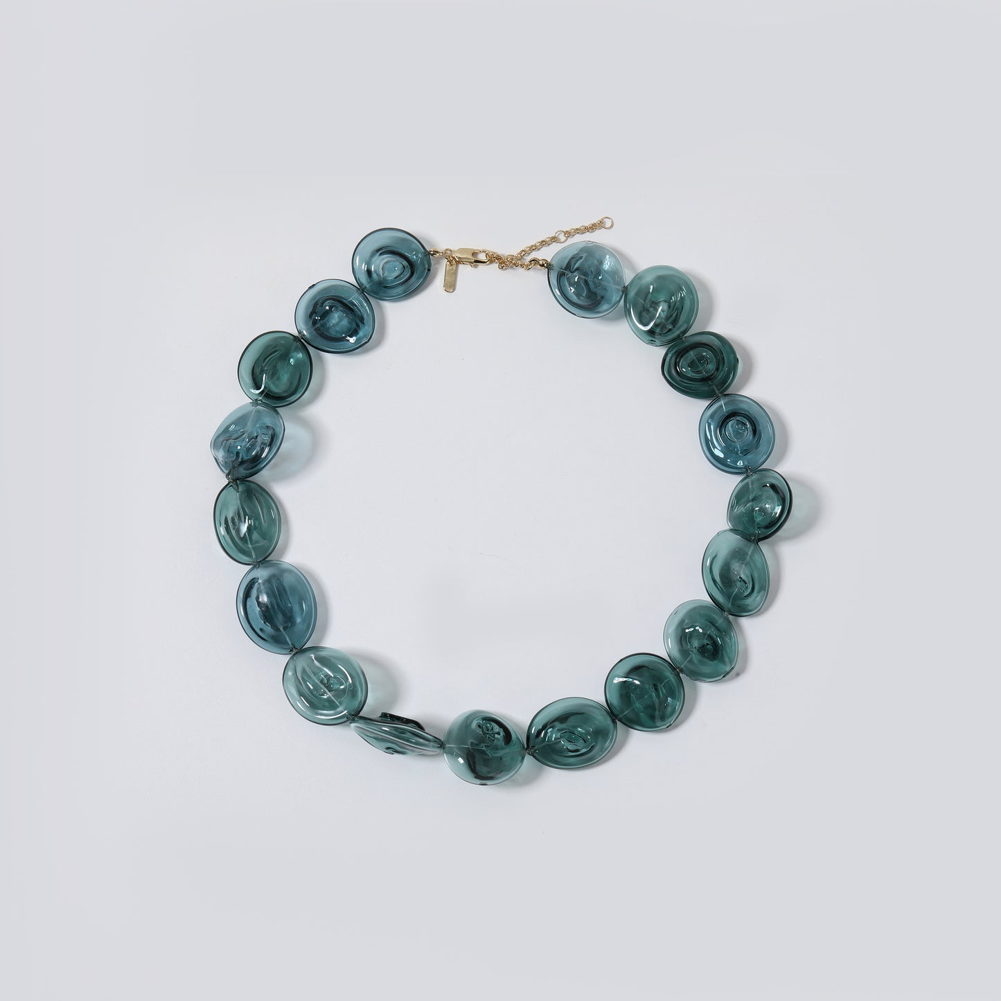 Teal Twisted Bud Beaded Choker