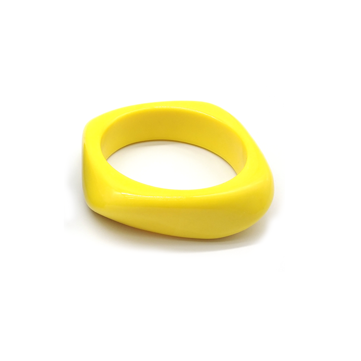 Yellow Irregular - shaped Resin Bracelet