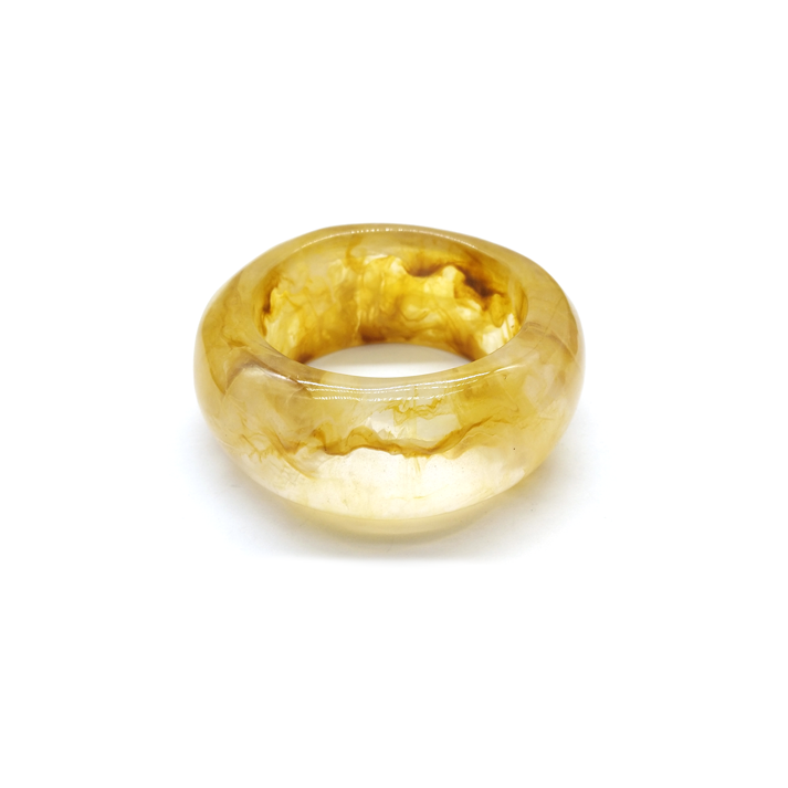 Yellow Marbled Resin Bracelet