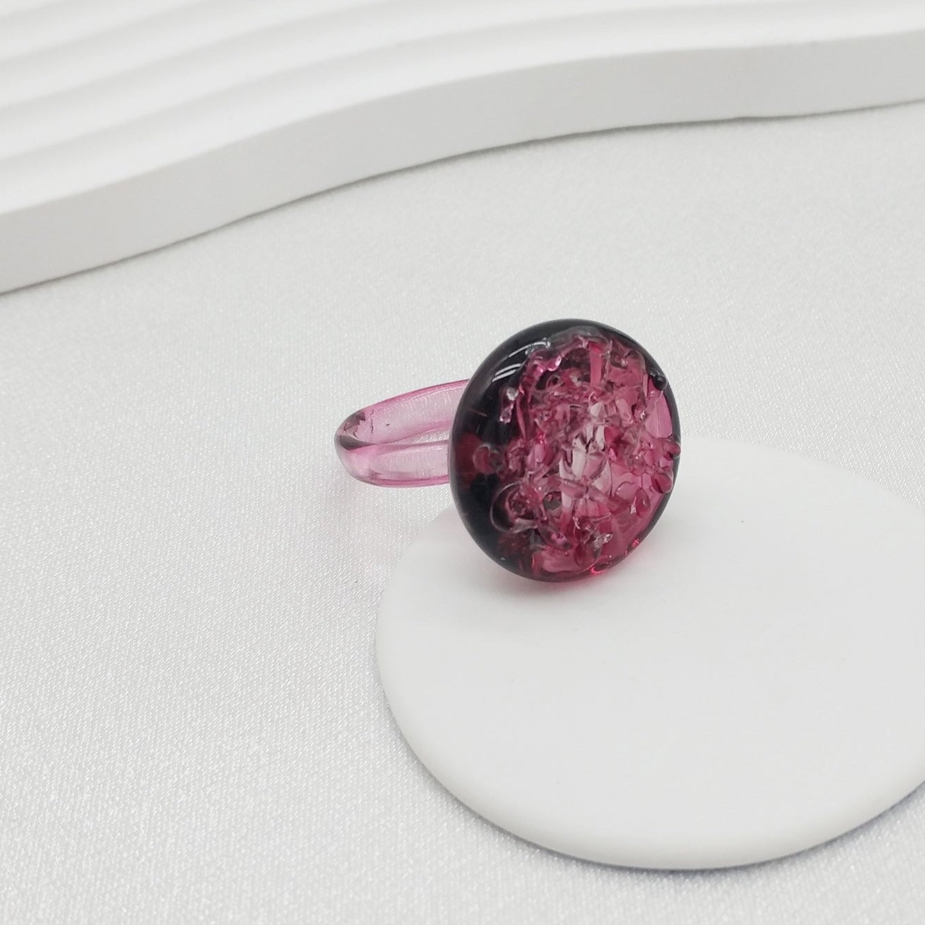 Woman's jewelry - Dark red glass ring
