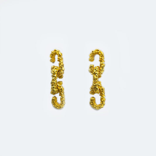 Fashion gold plated chain link earrings