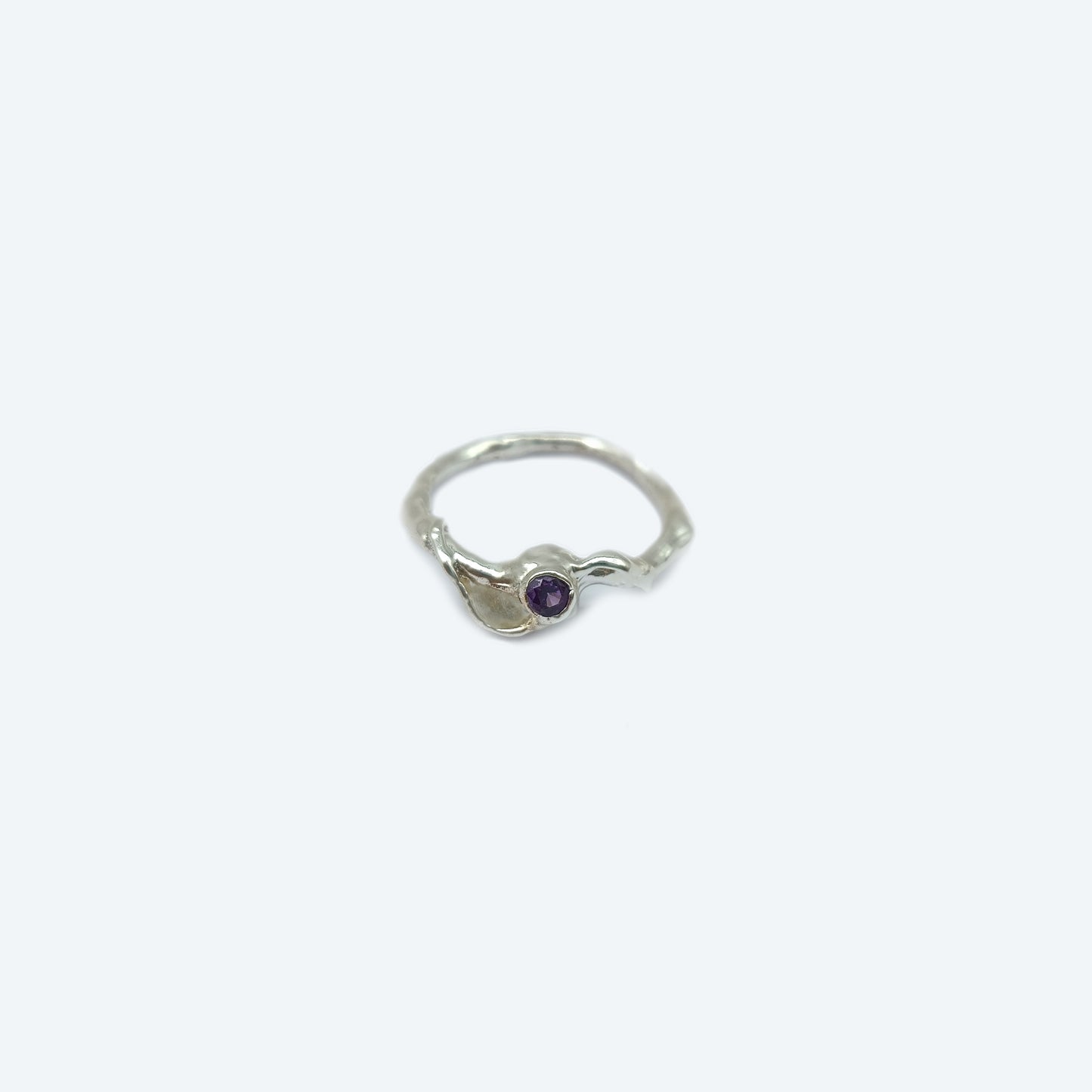 Woman's jewelry - Silver ring with purple stone