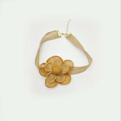 flower choker - raffia choker