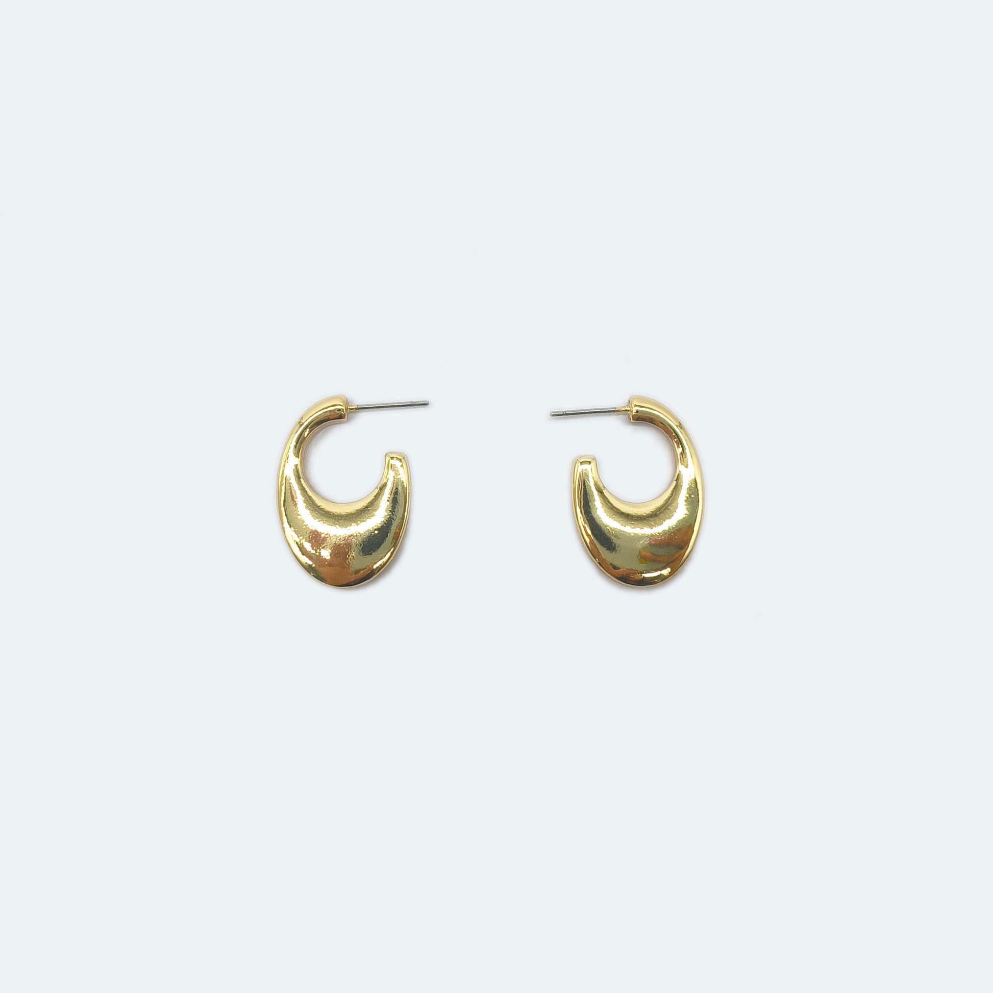 gold oval hoop earring