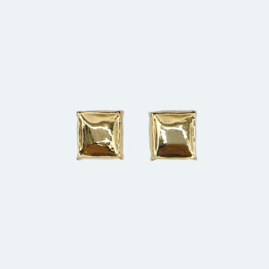 Square gold earrings