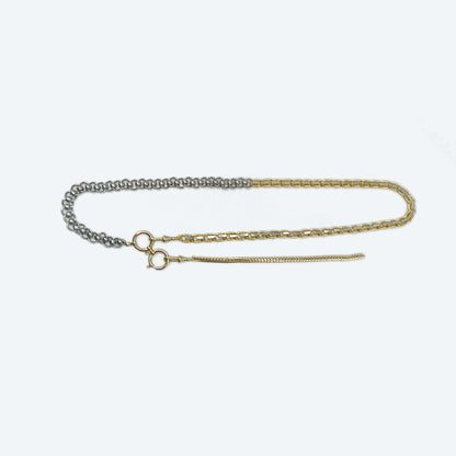 Gold and silver plating brass chain belt