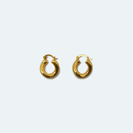 Gold plated twisted hoop earrings