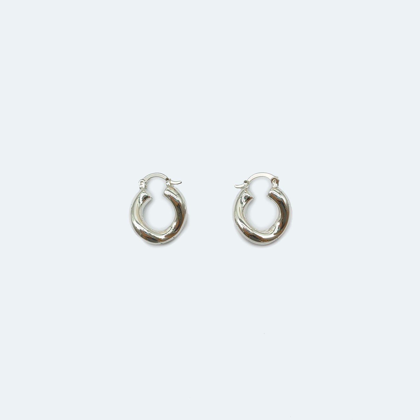 small endless silver hoop earring