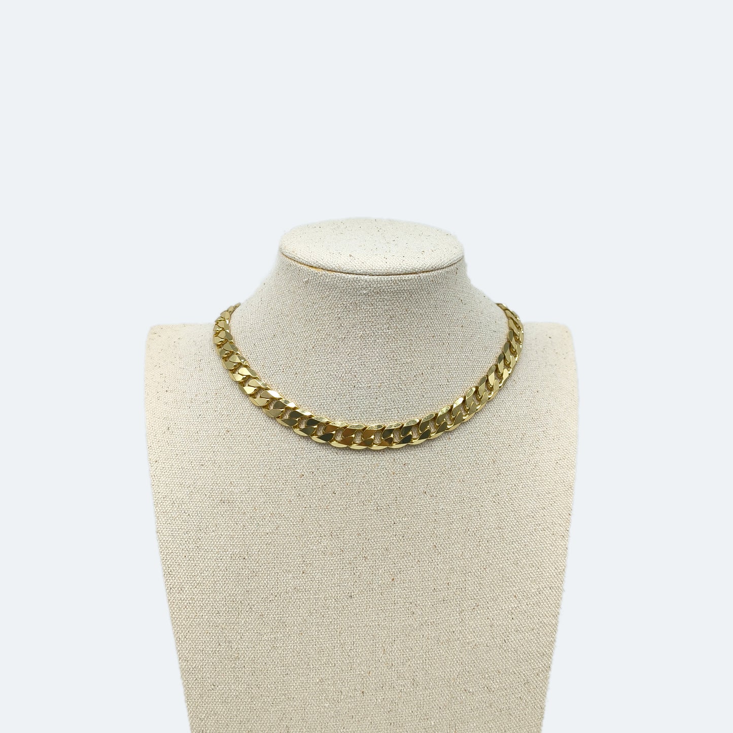 Flat gold chain necklace