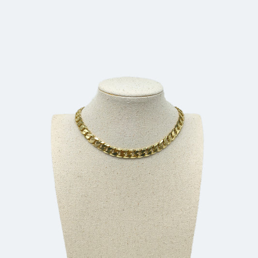 Flat gold chain necklace