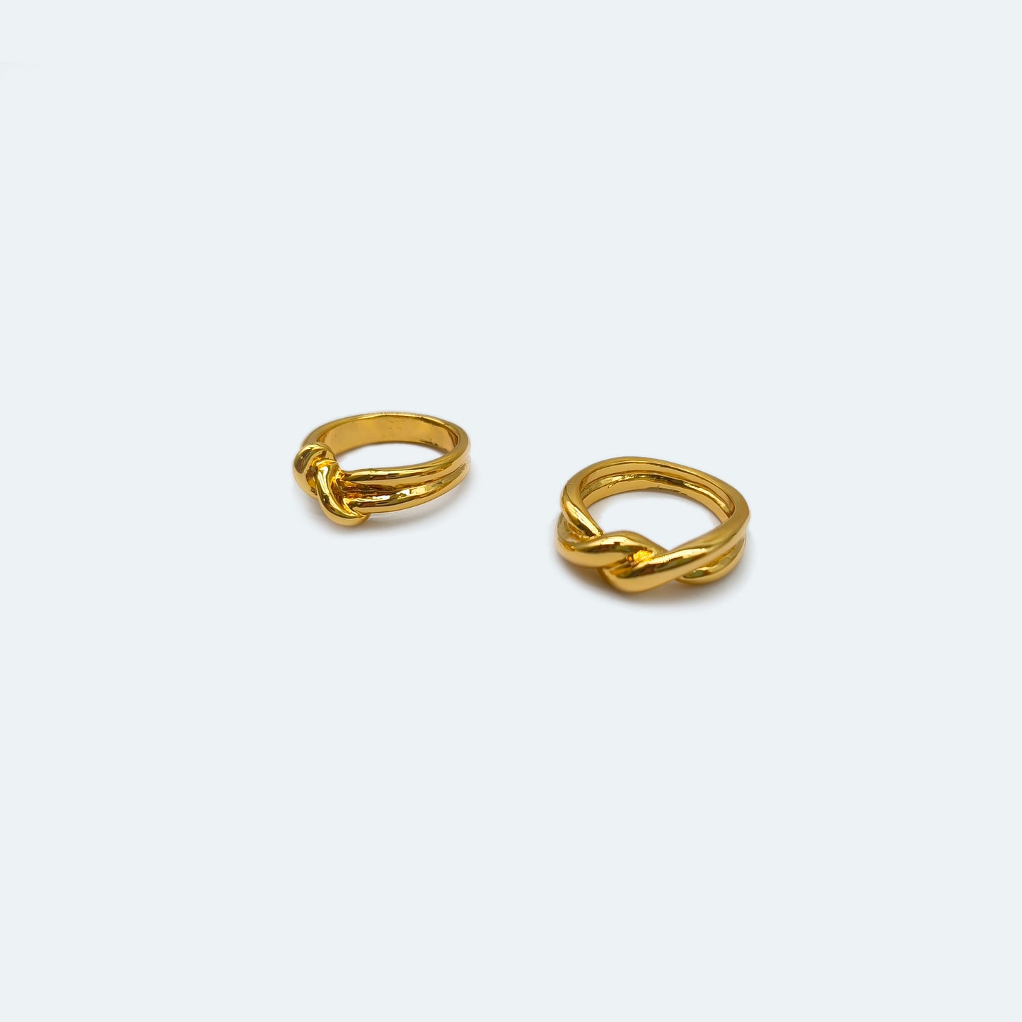 Knot ring gold - 2 pack