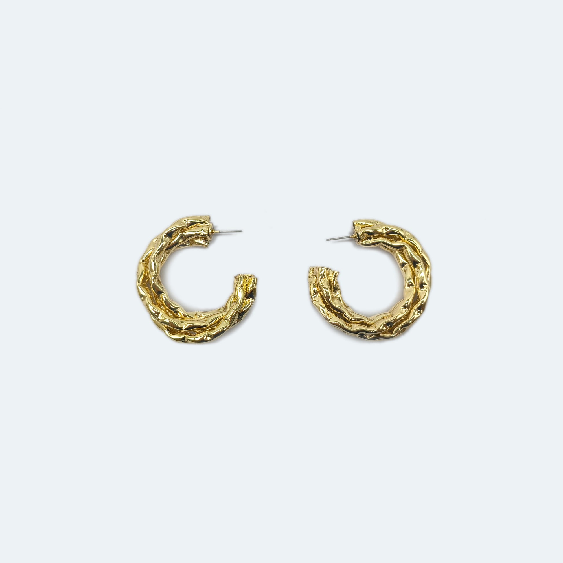 Gold twisted hoop earrings