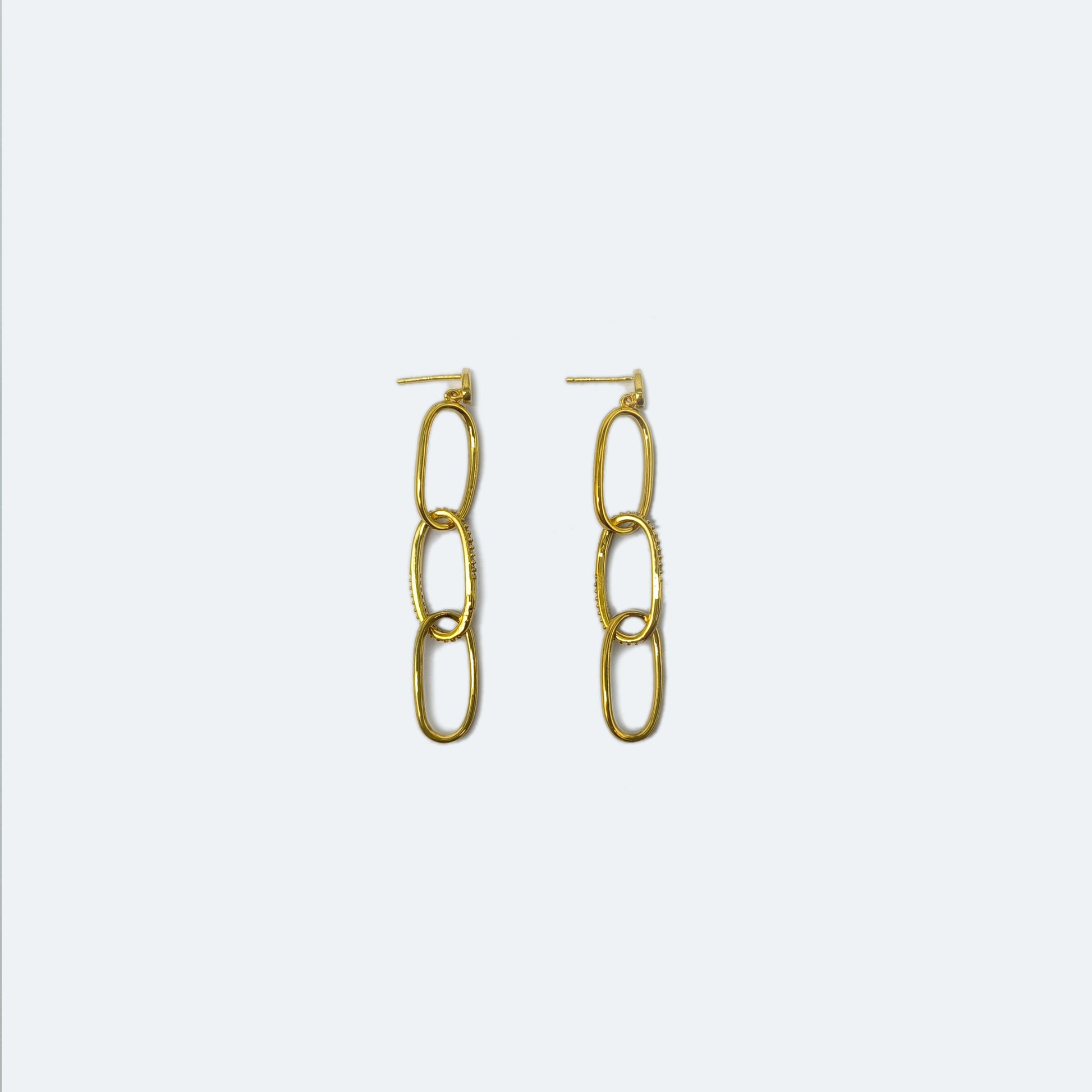 Gold chain link earrings