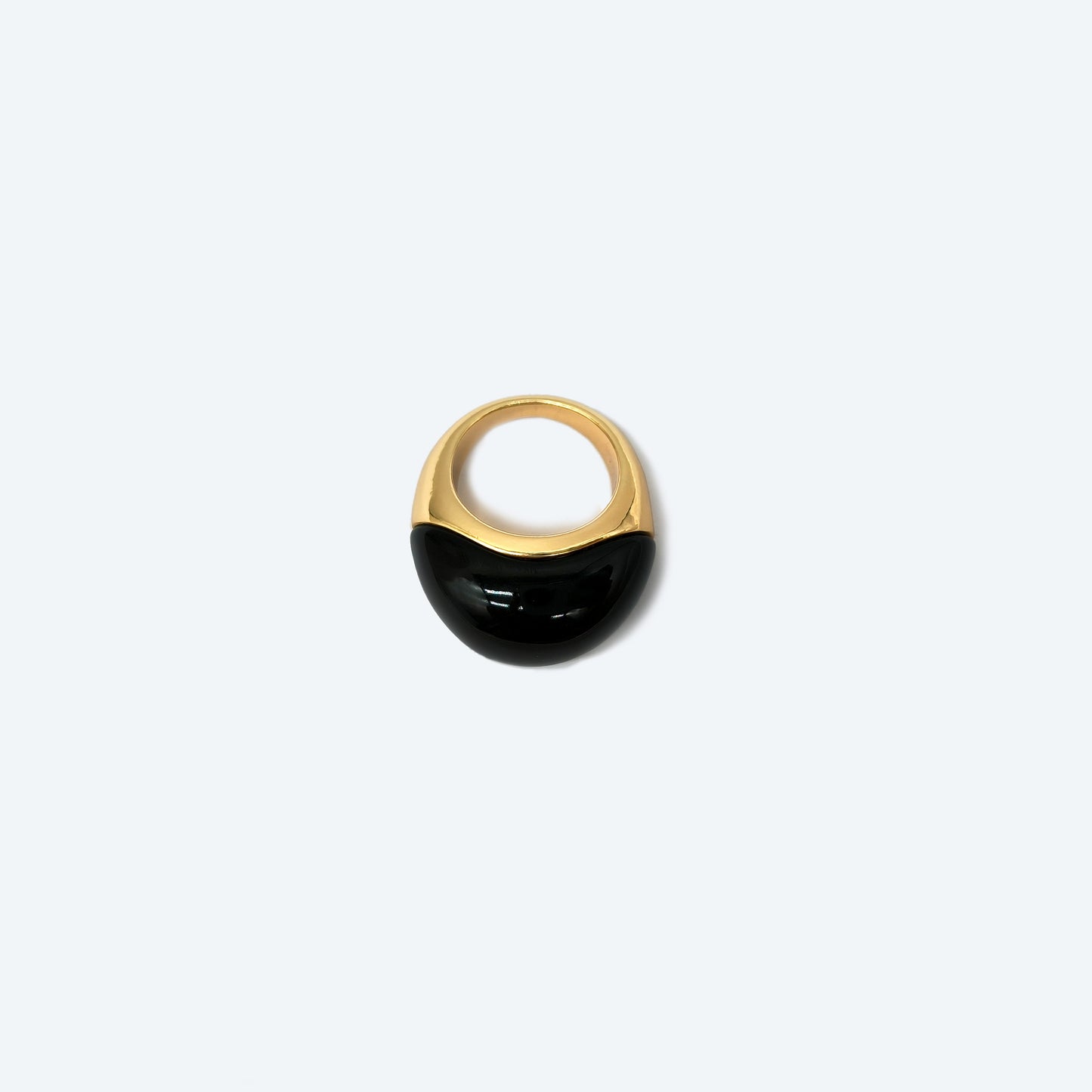 Woman's jewelry - Black Resin Gold Ring