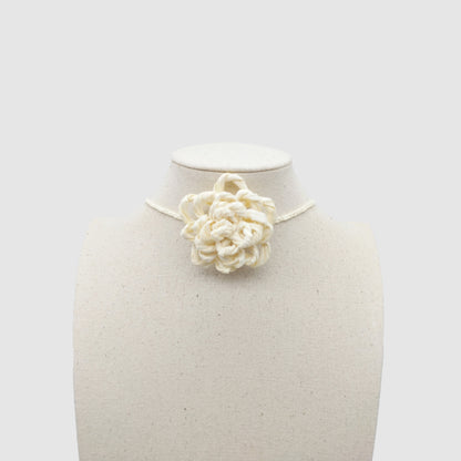 White flower choker necklace