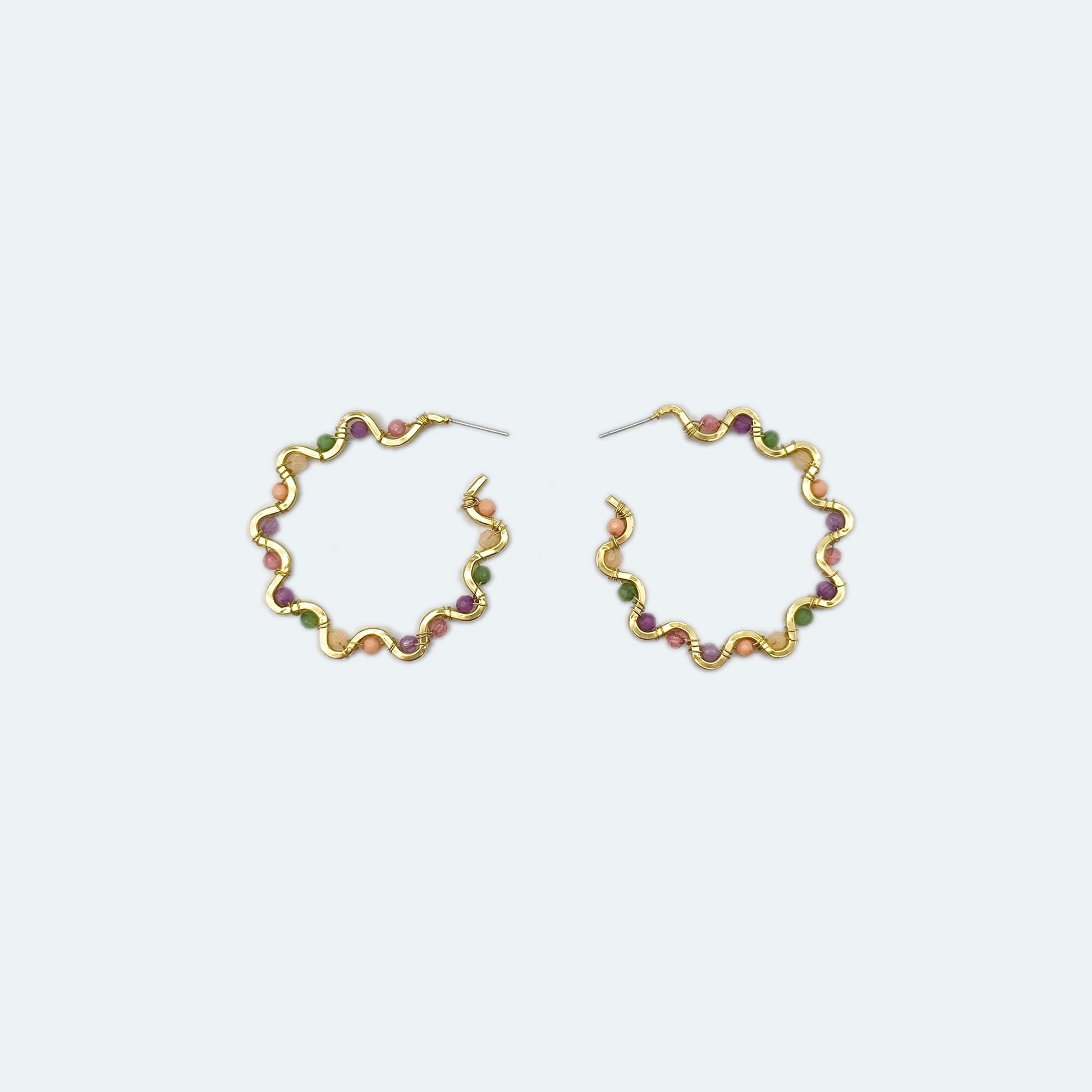 Beaded hoop earrings