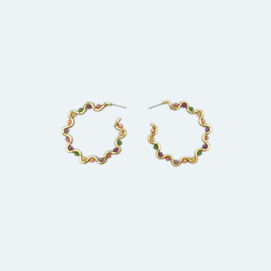 Beaded hoop earrings